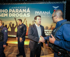 O governador Carlos Massa Ratinho Junior lança nesta terça-feira (04) no  auditório Poty Lazzarotto do Museu Oscar Niemeyer,  a campanha Junho Paraná Sem Drogas. O mês inteiro será dedicado à conscientização e prevenção quanto ao uso de entorpecentes.  Curitiba, 04/06/2019 -Foto: Geraldo Bubniak/ANPr