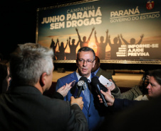 O governador Carlos Massa Ratinho Junior lança nesta terça-feira (04) no  auditório Poty Lazzarotto do Museu Oscar Niemeyer,  a campanha Junho Paraná Sem Drogas. O mês inteiro será dedicado à conscientização e prevenção quanto ao uso de entorpecentes.  Curitiba, 04/06/2019 -Foto: Geraldo Bubniak/ANPr