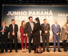 O governador Carlos Massa Ratinho Junior lançou nesta terça-feira (4) a campanha Junho - Paraná sem Drogas, que dedica o mês à ações de conscientização e prevenção ao uso de entorpecentes.   -  Curitiba, 04/06/2019  -  Foto: Rodrigo Felix Leal/ANPr
