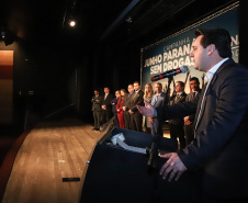 O governador Carlos Massa Ratinho Junior lançou nesta terça-feira (4) a campanha Junho - Paraná sem Drogas, que dedica o mês à ações de conscientização e prevenção ao uso de entorpecentes.   -  Curitiba, 04/06/2019  -  Foto: Rodrigo Felix Leal/ANPr