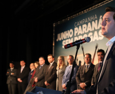 O governador Carlos Massa Ratinho Junior lançou nesta terça-feira (4) a campanha Junho - Paraná sem Drogas, que dedica o mês à ações de conscientização e prevenção ao uso de entorpecentes.   -  Curitiba, 04/06/2019  -  Foto: Rodrigo Felix Leal/ANPr