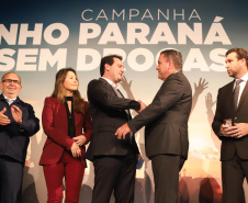 O governador Carlos Massa Ratinho Junior lançou nesta terça-feira (4) a campanha Junho - Paraná sem Drogas, que dedica o mês à ações de conscientização e prevenção ao uso de entorpecentes.   -  Curitiba, 04/06/2019  -  Foto: Rodrigo Felix Leal/ANPr