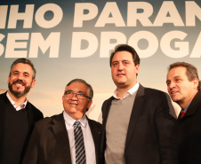 O governador Carlos Massa Ratinho Junior lançou nesta terça-feira (4) a campanha Junho - Paraná sem Drogas, que dedica o mês à ações de conscientização e prevenção ao uso de entorpecentes.   -  Curitiba, 04/06/2019  -  Foto: Rodrigo Felix Leal/ANPr