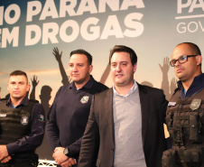 O governador Carlos Massa Ratinho Junior lançou nesta terça-feira (4) a campanha Junho - Paraná sem Drogas, que dedica o mês à ações de conscientização e prevenção ao uso de entorpecentes.   -  Curitiba, 04/06/2019  -  Foto: Rodrigo Felix Leal/ANPr