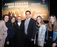 O governador Carlos Massa Ratinho Junior lançou nesta terça-feira (4) a campanha Junho - Paraná sem Drogas, que dedica o mês à ações de conscientização e prevenção ao uso de entorpecentes.   -  Curitiba, 04/06/2019  -  Foto: Rodrigo Felix Leal/ANPr