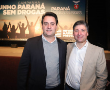 O governador Carlos Massa Ratinho Junior lançou nesta terça-feira (4) a campanha Junho - Paraná sem Drogas, que dedica o mês à ações de conscientização e prevenção ao uso de entorpecentes.   -  Curitiba, 04/06/2019  -  Foto: Rodrigo Felix Leal/ANPr