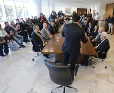 O governador Carlos Massa Ratinho Junior libera recursos para bolsas de pesquisa e extensão, para pesquisadores das universidades e institutos de pesquisa do Paraná.Curitiba, 04-06-19.Foto: Arnaldo Alves/ANPr