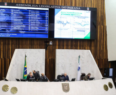 Audiência pública de prestação de contas do governo do Estado do primeiro quadrimestre de 2019 com o secretário de Estado da Fazenda (SEFA), Renê Garcia Júnior no plenário da Assembleia Legislativa do Paraná.   Curitiba, 05/06/2019 -  Foto: Geraldo Bubniak/ANPr