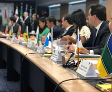 O governador Carlos Massa Ratinho Junior cumpriu agenda em Brasília (DF) nesta terça-feira (11) e participou de diversas reuniões e encontros. Pela manhã, esteve na quinta reunião do Fórum de Governadores.  -  Curitiba, 11/06/2019  -  Foto: Divulgação