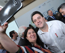 Governador Carlos Massa Ratinho Junior participa do seminário  do programa Investe Turismo, em Foz do Iguaçu. Foto: Rodrigo Felix Leal/ANPr
