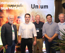 O governador Carlos Massa Ratinho Junior esteve nesta quarta-feira (12) na Digital Agro 2019, em Carambeí, nos Campos Gerais. O evento apresenta e discute as principais novidades tecnológicas para o agronegócio, como a digitalização do campo, automação, robótica, internet das coisas e Big Data. Foto: Rodrigo Felix Leal/ANPr