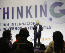 Fórum Internacional de Inovação ThinkinG. Na foto, o presidente da Celepar, Allan Costa  -  Foz do Iguaçu, 28/06/2019  -  Foto: Jaelson Lucas/ANPr