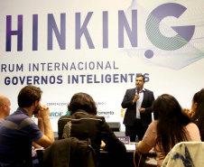 Fórum Internacional de Inovação ThinkinG. Na foto, o presidente da Celepar, Allan Costa  -  Foz do Iguaçu, 28/06/2019  -  Foto: Jaelson Lucas/ANPr