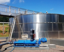 Estação de Tratamendo de Esgoto  modular, implantada em Medianeira. Foto: Divulgação?Sanepar