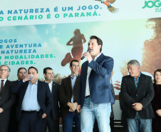 O Paraná terá neste ano uma série de competições que ajudarão a estimular práticas esportivas, além de evidenciar as belezas do Estado, atrair turistas e movimentar a economia de diversas regiões. São os Jogos de Aventura e Natureza, uma iniciativa pioneira no Brasil em formato e abrangência que foi lançada nesta terça-feira (23) pelo governador Carlos Massa Ratinho Junior. Foto: Rodrigo Felix Leal/ANPr