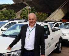 O Governo do Paraná repassa nesta quarta-feira (24) 54 veículos para escritórios da Emater no Interior do Estado. A entrega foi feita pelo governador Carlos Massa Ratinho Junior,  na sede da Emater, em Curitiba.Foto Gilson Abreu/ANPr