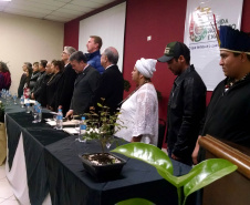 Cerca de 300 pessoas estão reunidas desde esta segunda-feira (05) em Curitiba na V Conferência Estadual de Segurança Alimentar e Nutricional. O evento, com o tema Comida no Campo e na Cidade: o que Temos e o que Queremos?, tem como proposta ampliar e fortalecer os compromissos para a promoção da soberania alimentar e do direito humano à alimentação adequada. Foto: Divulgação/SEAB