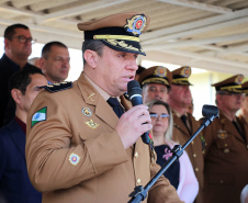 São José dos Pinhais, 09 de agosto de 2019. Solenidade alusiva ao Aniversário da PMPR. Foto: Cel. Ronaldo de Abreu, Comandante da APMG. 