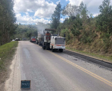 Três rodovias da Região Metropolitana de Curitiba, próximas a Santa Catarina, estão sendo recuperadas pelo Departamento de Estradas de Rodagem do Paraná (DER/PR)