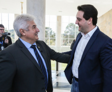 O governador Carlos Massa Ratinho Junior recebe nesta sexta-feira (23), o  ministro da Ciência e Tecnologia, Inovação e Comunicação, Marcos Pontes, no Palácio Iguaçu em Curitiba.  Curitiba, 23/08/2019 -Foto: Geraldo Bubniak/AEN