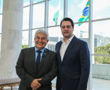 O governador Carlos Massa Ratinho Junior recebe nesta sexta-feira (23), o  ministro da Ciência e Tecnologia, Inovação e Comunicação, Marcos Pontes, no Palácio Iguaçu em Curitiba.  Curitiba, 23/08/2019 -Foto: Geraldo Bubniak/AEN