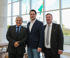 O governador Carlos Massa Ratinho Junior recebe nesta sexta-feira (23), o  ministro da Ciência e Tecnologia, Inovação e Comunicação, Marcos Pontes, no Palácio Iguaçu em Curitiba.  Curitiba, 23/08/2019 -Foto: Geraldo Bubniak/AEN