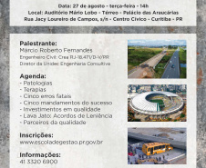 Palestra apresentará desafios e soluções nas obras públicas. 