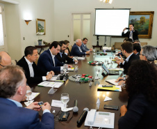 O governador Carlos Massa Ratinho Junior participou neste sábado (24), em Vitória (ES), da quarta reunião do Consórcio de Integração Sul e Sudeste (Cosud), que reúne os sete estados das duas regiões. O encontro resultou na Carta de Vitória, em que os governadores expressam apoio às reformas em curso no plano federal e às medidas econômicas essenciais ao equilíbrio fiscal da União, dos estados e dos municípios.