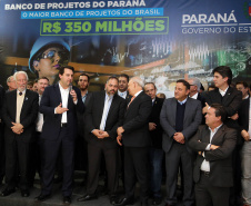 Governador Carlos Massa Ratinho Junior lança banco de projetos do Paraná. Foto Gilson Abreu/AEN