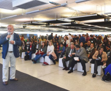 As ações implantadas pelo Governo do Estado para o desenvolvimento do turismo foram apresentadas nesta quinta-feira (29) no evento Experiência Braztoa Sul 2019, realizada no Museu Oscar Niemeyer, em Curitiba. O evento é voltado a agentes de viagem e profissionais de turismo. Foto: Denis Ferreira Netto/SEDEST