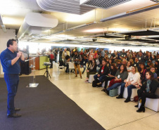 As ações implantadas pelo Governo do Estado para o desenvolvimento do turismo foram apresentadas nesta quinta-feira (29) no evento Experiência Braztoa Sul 2019, realizada no Museu Oscar Niemeyer, em Curitiba. O evento é voltado a agentes de viagem e profissionais de turismo. Foto: Denis Ferreira Netto/SEDEST
