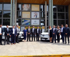 O governador Carlos Massa Ratinho Junior reforçou nesta quarta-feira (11) a determinação do Estado em apoiar iniciativas para ampliar a mobilidade sustentável no Paraná. Ele esteve no Complexo Ayrton Senna, que abriga quatro fábricas da Renault, em São José dos Pinhais, na Região Metropolitana de Curitiba.Foto Gilson Abreu/AEN