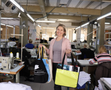 Sonia Kiopik,  fundadora e proprietária da Ecofábrica Bolsas Ecológicas, empresa que recebeu apoio da Intec.  