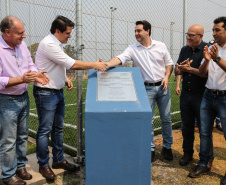 O governador Carlos Massa Ratinho Junior inaugura nesta quinta-feira (12), o Meu Campinho de Santa Cruz de Monte Castelo, no Noroeste do Paraná. Programa da Secretaria de Estado do Desenvolvimento Urbano e Obras Públicas, o Meu Campinho grama sintética, iluminação e segurança para a prática esportiva e de recreação de crianças e adolescentes, em horários em que não estão na escola. Santa Cruz do Monte Castelo, 12/09/2019 -  Foto: Geraldo Bubniak/AEN