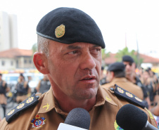 Curitiba, 12 de Setembro de 2019. Operação Todos por Um. Foto: entrevista Cel Hudson Comandante do 1º CRPM. 