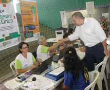 Em Almirante Tamandaré, município da Região Metropolitana de Curitiba, a 15ª edição do Paraná Cidadão na gestão do governador Carlos Massa Ratinho Júnior registrou quase 17 mil atendimentos no Ginásio de Esportes Buzatão. Foto: Divulgação/SEJUF