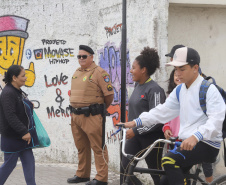 Escola Segura - cabo Andrade, policial voluntário do Colégio Estadual Ivete Martins de Souza.Piraquara, 13-09-19.Foto: Arnaldo Alves / AEN.