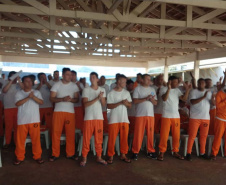 Presos participam de curso religioso em projeto de ressocialização.Foto: Divulgação/SESP