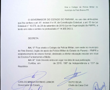O Governo do Paraná deu início nesta quarta-feira (25) ao processo de implantação do Colégio da Polícia Militar de Pato Branco, que vai ocupar a estrutura do atual Colégio Estadual La Salle