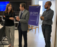 A Secretaria de Estado da Justiça, Família e Trabalho e a Organização Internacional para as Migrações (OIM), da Organização das Nações Unidas (ONU), promoveram nesta quinta-feira (26) uma oficina de formação para assistência ao migrante. Participaram gestores estaduais e federais que atendem migrantes em todo o Paraná. Foto:Divulgação/SEJUF
