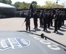 A Polícia Civil do Paraná promoveu uma solenidade de encerramento do 6º Curso de Operações Policiais, nesta sexta-feira (27), nas dependências do Centro de Operações Policiais Especiais. O curso destinado a agentes de segurança pública teve início no dia 2 de setembro com uma turma de 26 alunos. Apenas 15 chegaram ao fim e se formaram, entre eles duas mulheres. Foto: Divulgação/Polícia Civil