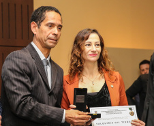 O governador Carlos Massa Ratinho Junior participa nesta segunda-feira (30), da comemoração do aniversário de 166 anos da Polícia Civil no Paraná na sede da OAB Paraná, em Curitiba .   30/09/2019 - Foto: Geraldo Bubniak/AEN