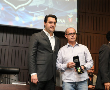 O governador Carlos Massa Ratinho Junior participa nesta segunda-feira (30), da comemoração do aniversário de 166 anos da Polícia Civil no Paraná na sede da OAB Paraná, em Curitiba .   30/09/2019 - Foto: Geraldo Bubniak/AEN