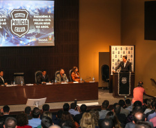 O governador Carlos Massa Ratinho Junior participa nesta segunda-feira (30), da comemoração do aniversário de 166 anos da Polícia Civil no Paraná na sede da OAB Paraná, em Curitiba .   30/09/2019 - Foto: Geraldo Bubniak/AEN