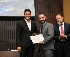 O governador Carlos Massa Ratinho Junior participa nesta segunda-feira (30), da comemoração do aniversário de 166 anos da Polícia Civil no Paraná na sede da OAB Paraná, em Curitiba .   30/09/2019 - Foto: Geraldo Bubniak/AEN