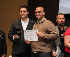 O governador Carlos Massa Ratinho Junior participa nesta segunda-feira (30), da comemoração do aniversário de 166 anos da Polícia Civil no Paraná na sede da OAB Paraná, em Curitiba .   30/09/2019 - Foto: Geraldo Bubniak/AEN