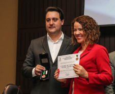 O governador Carlos Massa Ratinho Junior participa nesta segunda-feira (30), da comemoração do aniversário de 166 anos da Polícia Civil no Paraná na sede da OAB Paraná, em Curitiba .   30/09/2019 - Foto: Geraldo Bubniak/AEN