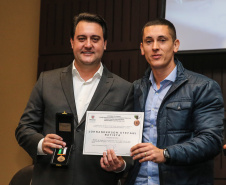O governador Carlos Massa Ratinho Junior participa nesta segunda-feira (30), da comemoração do aniversário de 166 anos da Polícia Civil no Paraná na sede da OAB Paraná, em Curitiba .   30/09/2019 - Foto: Geraldo Bubniak/AEN