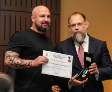 O governador Carlos Massa Ratinho Junior participa nesta segunda-feira (30), da comemoração do aniversário de 166 anos da Polícia Civil no Paraná na sede da OAB Paraná, em Curitiba .   30/09/2019 - Foto: Geraldo Bubniak/AEN