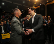 O governador Carlos Massa Ratinho Junior participa nesta segunda-feira (30), da comemoração do aniversário de 166 anos da Polícia Civil no Paraná na sede da OAB Paraná, em Curitiba .   30/09/2019 - Foto: Geraldo Bubniak/AEN